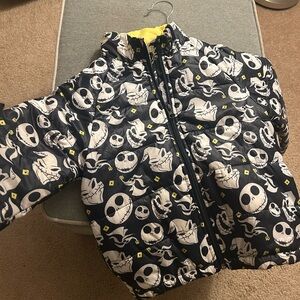 Disney Black and White Skull Jacket with Yellow Accents